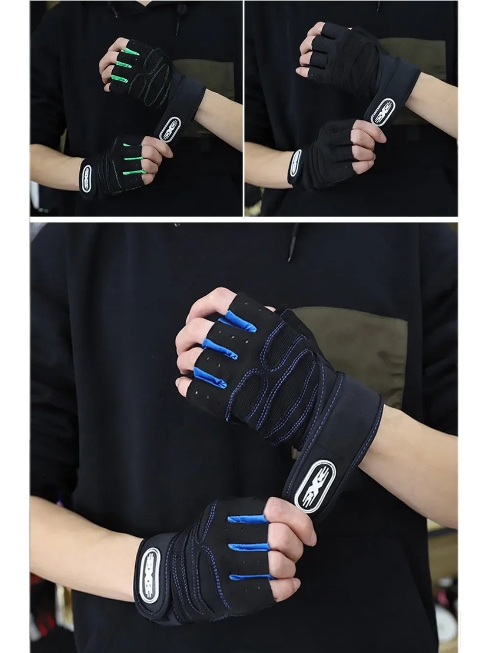 Gants de sport pour hommes et femmes, gants de fitness, d'haltérophilie, de musculation, d'entraînement, de sport, de cyclisme, antichoc