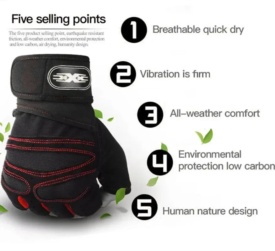 Gants de sport pour hommes et femmes, gants de fitness, d'haltérophilie, de musculation, d'entraînement, de sport, de cyclisme, antichoc