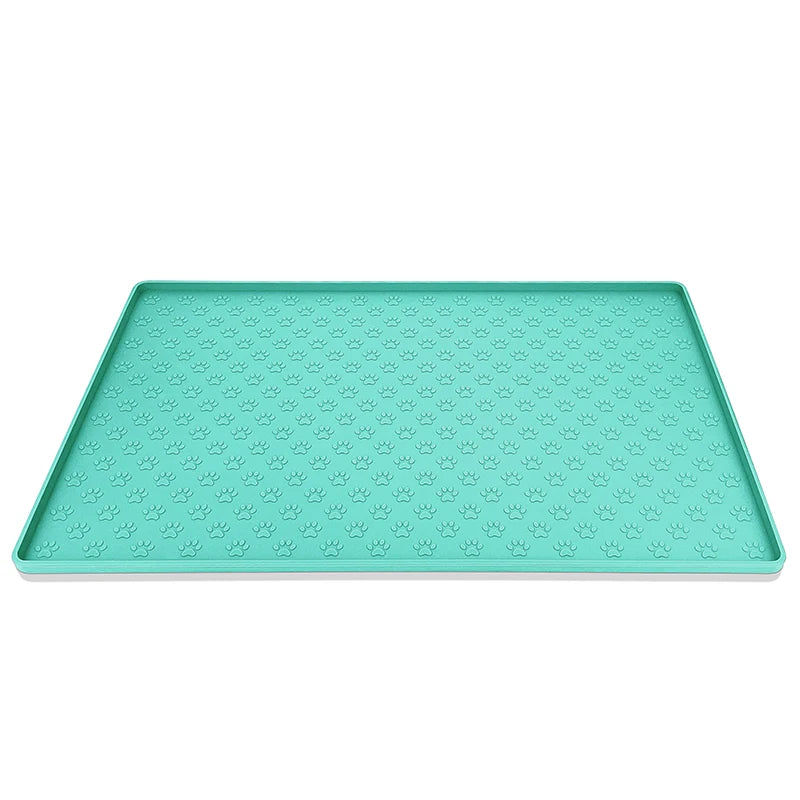 Tapis d'alimentation pour animaux de compagnie en silicone imperméable, tapis antidérapant pour bol pour chien, plateau pour nourriture pour chat