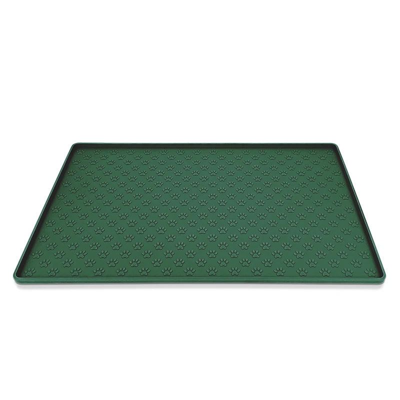 Tapis d'alimentation pour animaux de compagnie en silicone imperméable, tapis antidérapant pour bol pour chien, plateau pour nourriture pour chat