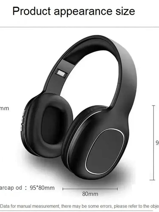 Auriculares Bluetooth súper económicos, auriculares inalámbricos, auriculares plegables con micrófono, compatible con reproducción de tarjeta TF, para teléfonos inteligentes y PC