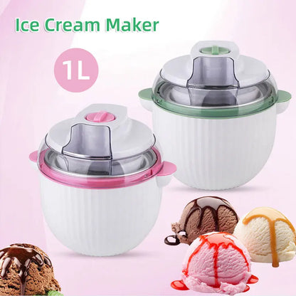 Ice Cream Maker,IL Mini Electric DIY Frozen Fruit Freezer Smoothie Blender Portable Automatic Ice Cream Machine Home Kitchen