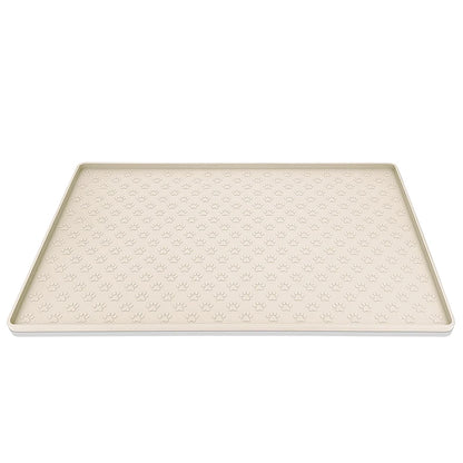 Tapis d'alimentation pour animaux de compagnie en silicone imperméable, tapis antidérapant pour bol pour chien, plateau pour nourriture pour chat