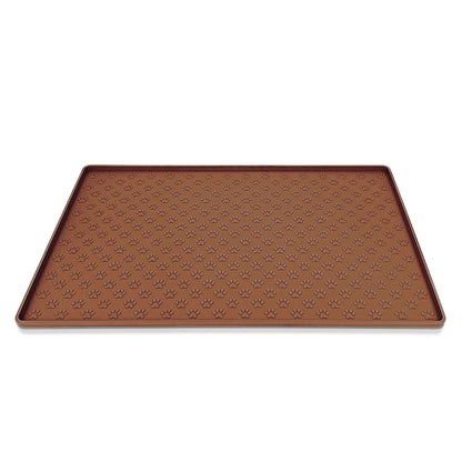 Tapis d'alimentation pour animaux de compagnie en silicone imperméable, tapis antidérapant pour bol pour chien, plateau pour nourriture pour chat