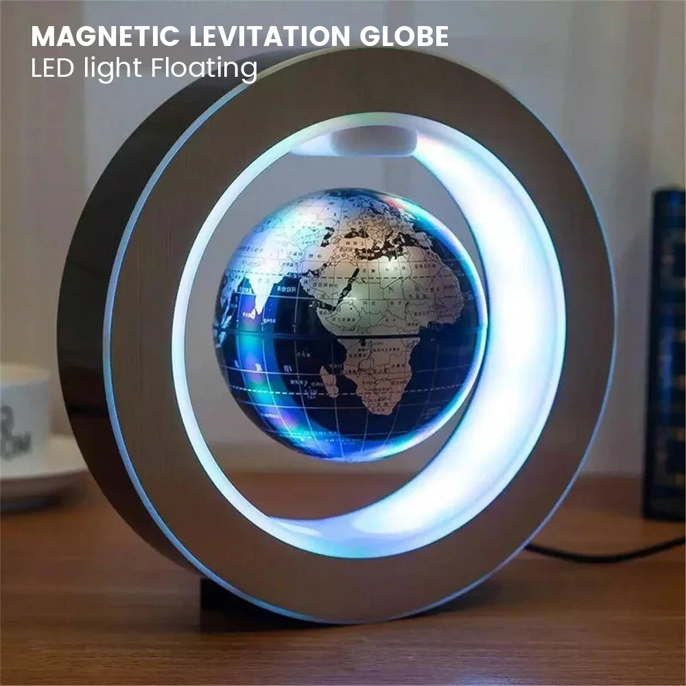 Magnetic levitation ball LED rotating earth floating light O/C shaped bedside lamp novel birthday gift