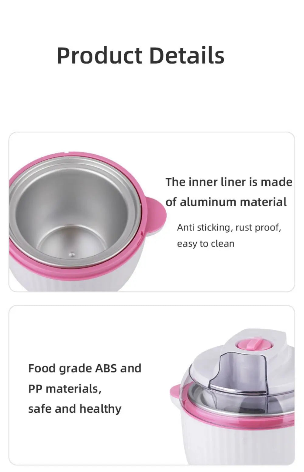 Ice Cream Maker,IL Mini Electric DIY Frozen Fruit Freezer Smoothie Blender Portable Automatic Ice Cream Machine Home Kitchen