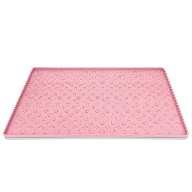 Tapis d'alimentation pour animaux de compagnie en silicone imperméable, tapis antidérapant pour bol pour chien, plateau pour nourriture pour chat