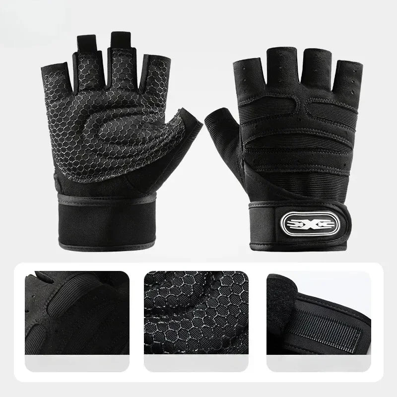 Gants de sport pour hommes et femmes, gants de fitness, d'haltérophilie, de musculation, d'entraînement, de sport, de cyclisme, antichoc