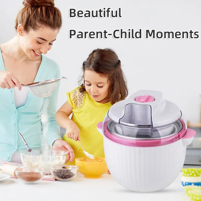 Ice Cream Maker,IL Mini Electric DIY Frozen Fruit Freezer Smoothie Blender Portable Automatic Ice Cream Machine Home Kitchen