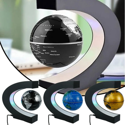 Magnetic levitation ball LED rotating earth floating light O/C shaped bedside lamp novel birthday gift