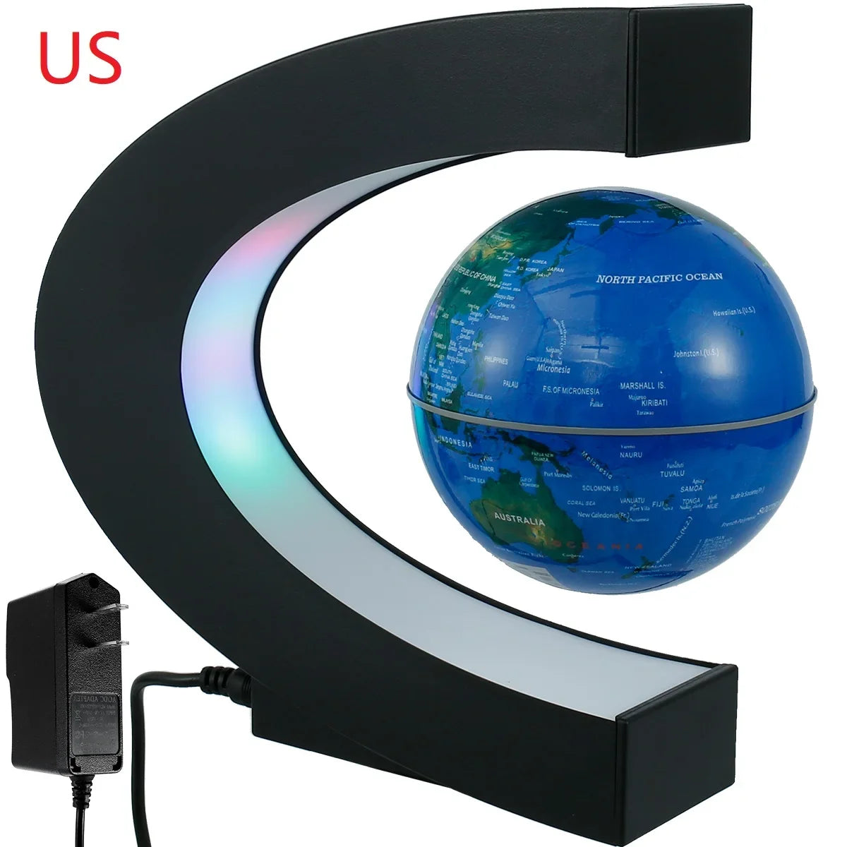 Magnetic levitation ball LED rotating earth floating light O/C shaped bedside lamp novel birthday gift