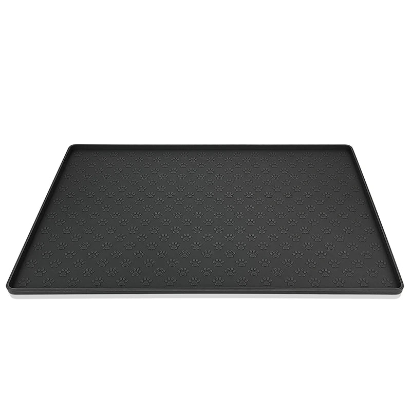 Tapis d'alimentation pour animaux de compagnie en silicone imperméable, tapis antidérapant pour bol pour chien, plateau pour nourriture pour chat